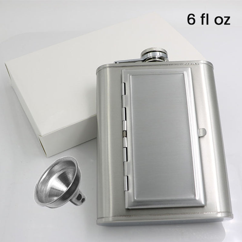 2-in-1 Hip Flask & Cigarette Case Integrated Design