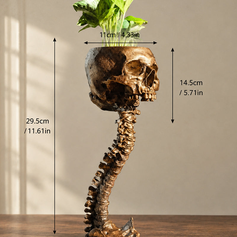 💀Gothic Skull Planter And Skeleton Vase Spooky Home Decor