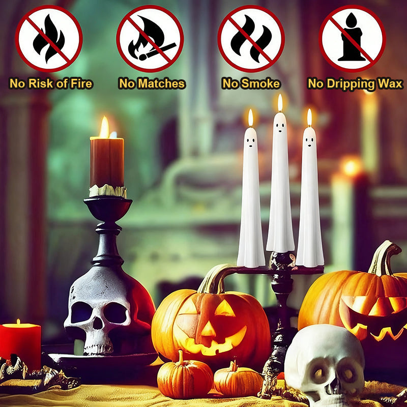 🎃👻 Remote controlled ghost light with 3D flaming wick 👻🎃