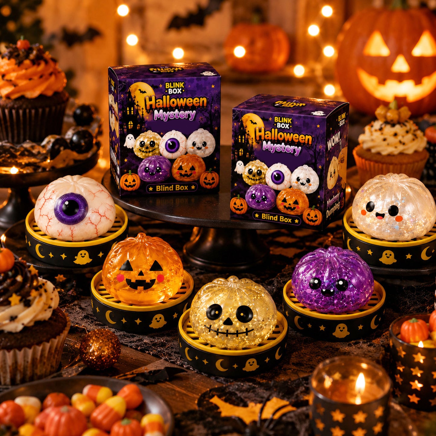 🎃 Halloween Dumpling Squishy™ – Choose Your Character (No Blind Box)