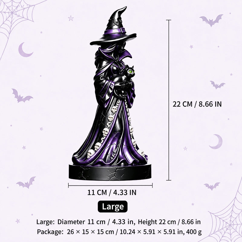 Halloween Resin Witch Figurine: Dark Aesthetic Decor & Festive Gift