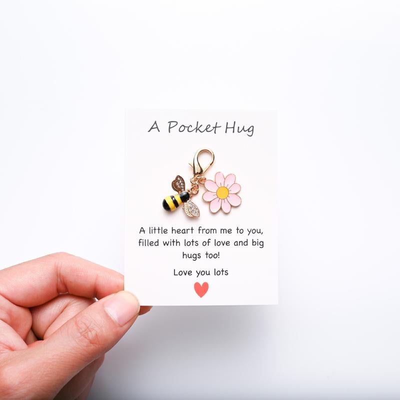 🤗Hug Favors – Appreciation Gifts with Inspirational Cards & Resin Keyrings (Butterfly, Ladybird, Flower, Bee)🦋🌸🐝