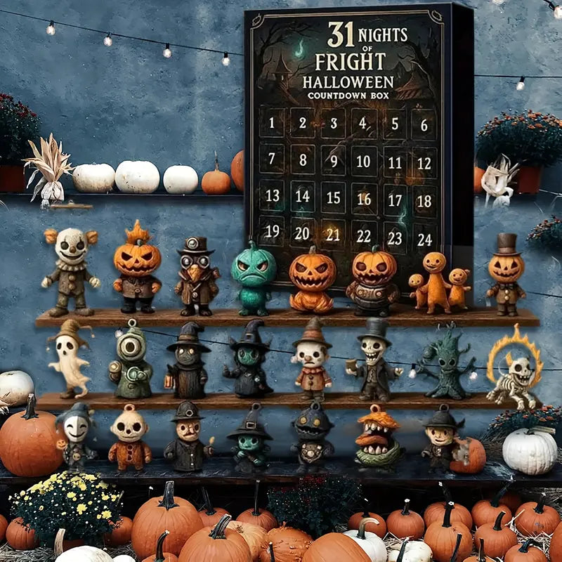 🔥LAST DAY 50% OFF - 🎃31 Nights of Fright – Halloween Countdown Box with Figurines💯