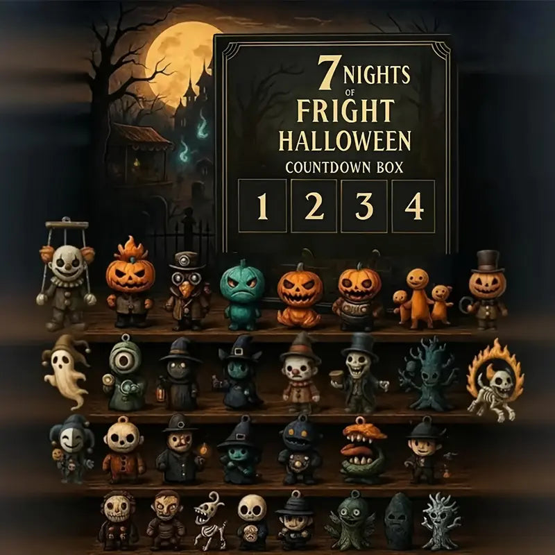 🔥LAST DAY 50% OFF - 🎃31 Nights of Fright – Halloween Countdown Box with Figurines💯