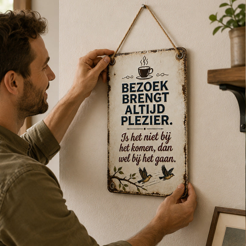 Visitors Are Always a Delight! ✨ The ultimate nostalgic wall sign that welcomes every guest with a smile.