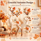 Autumn Leaf Antler Deer Figurine🦌