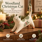 Woodland Christmas Cat Figurine