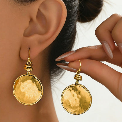 Vintage Hammered Metal Teardrop Earrings