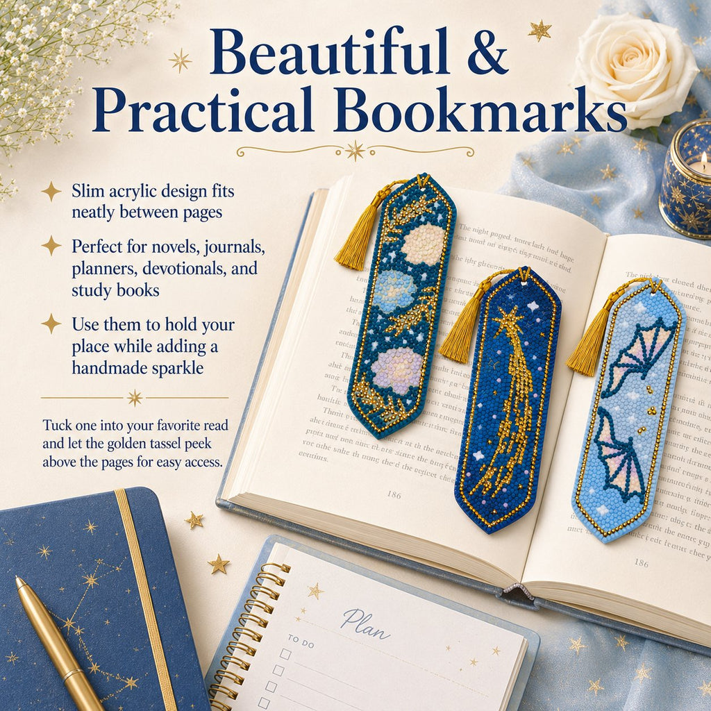 🌌Starlit Romance Diamond Art Bookmark Kit