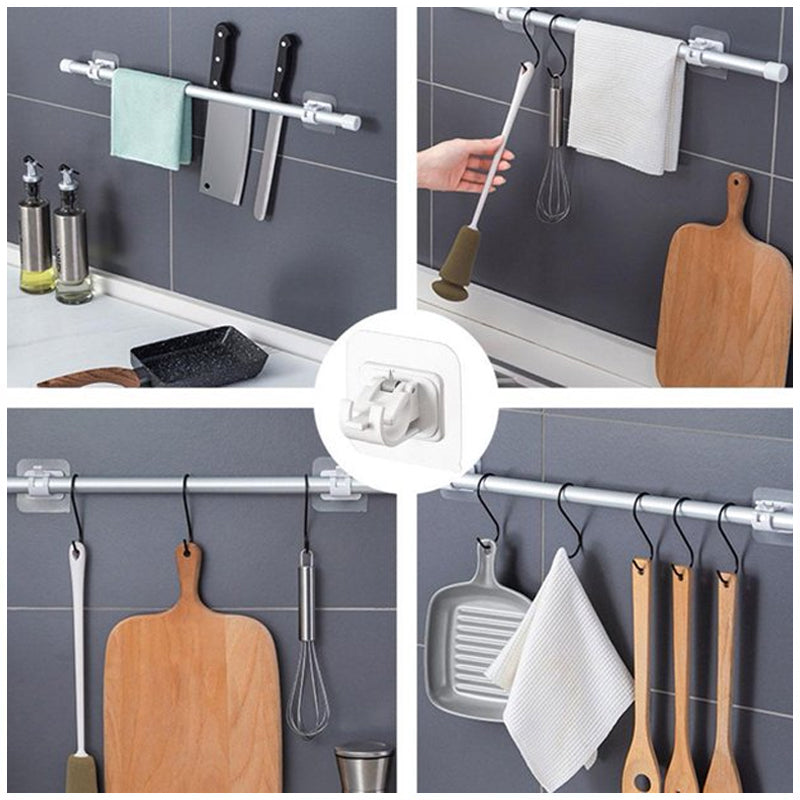 Drill-Free, Adjustable & Sturdy!💡Nail-Free Adjustable Curtain Rod Bracket (1 Pairs )