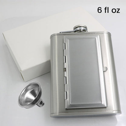 2-in-1 Hip Flask & Cigarette Case Integrated Design