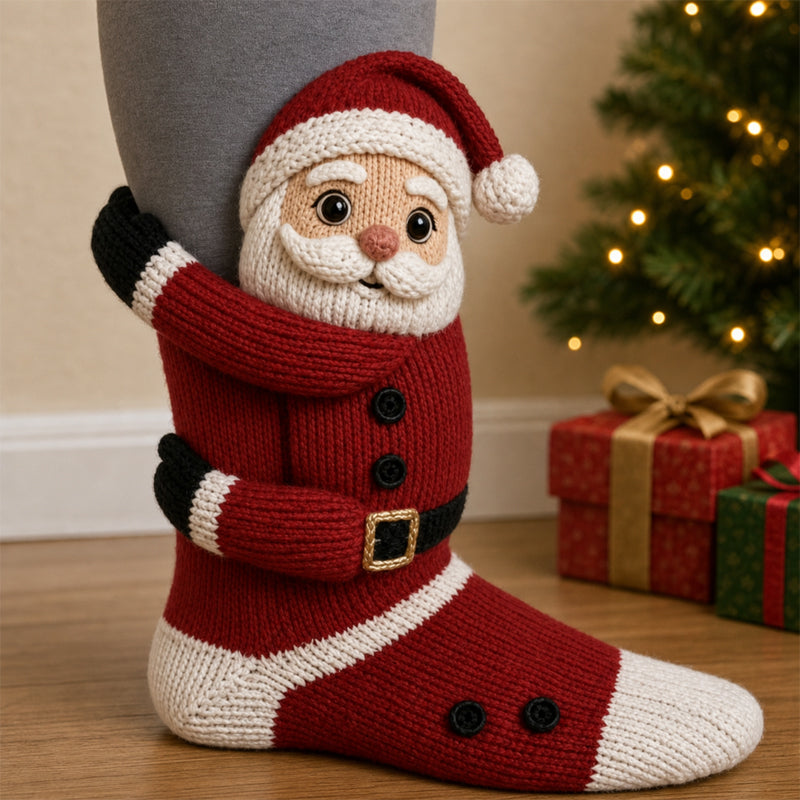 3D Hugging Christmas Socks 🎅 Cute Knit Holiday Socks 5 Designs