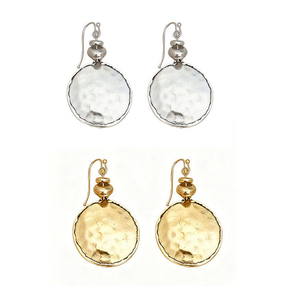 Vintage Hammered Metal Teardrop Earrings