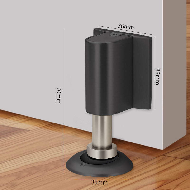 🚪 Drill-free zinc alloy windproof double-magnet invisible silent door stop