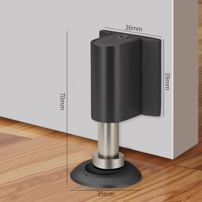 🚪 Drill-free zinc alloy windproof double-magnet invisible silent door stop