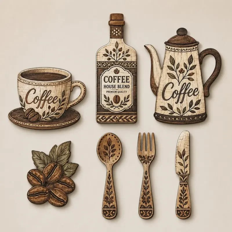 Vintage Farmhouse Coffee-Themed Wall Art