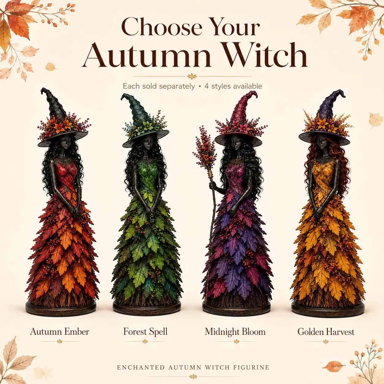 💥LAST DAY 50% OFF - 🧙 Enchanted Autumn Witch Figurine(📦Buy 3 Free Shipping)