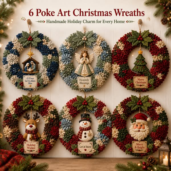 🏆Limited Time Sale 49% OFF🎁🎄 3D Fabric Poke Wreath DIY Kit