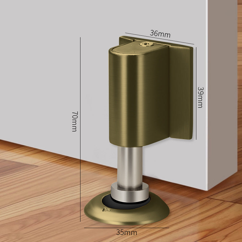 🚪 Drill-free zinc alloy windproof double-magnet invisible silent door stop
