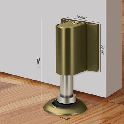 🚪 Drill-free zinc alloy windproof double-magnet invisible silent door stop