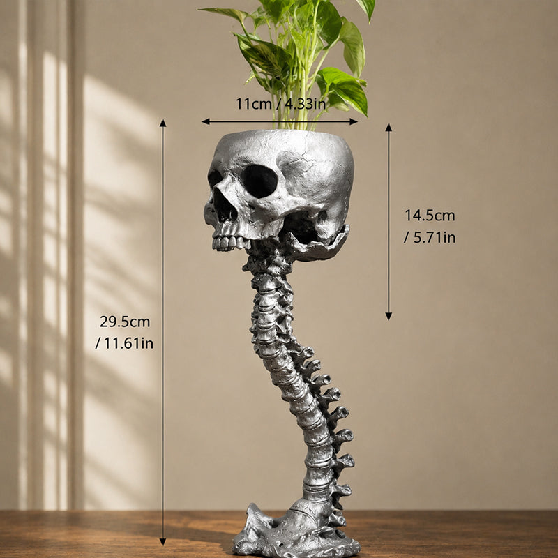 💀Gothic Skull Planter And Skeleton Vase Spooky Home Decor
