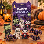 🎃 Halloween 3D Paper Craft Kit – 50 Pre-Printed Sheets + Step-by-Step Guide
