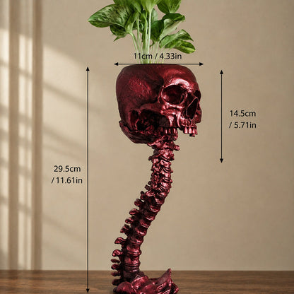 💀Gothic Skull Planter And Skeleton Vase Spooky Home Decor