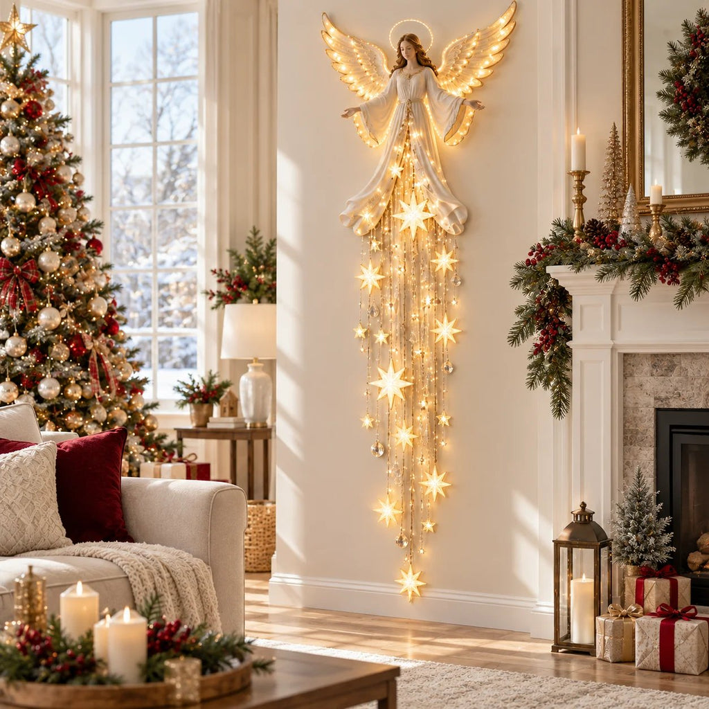 ✨Angel Blessing Starfall Wall LightTM – Heavenly Christmas Wall Decor