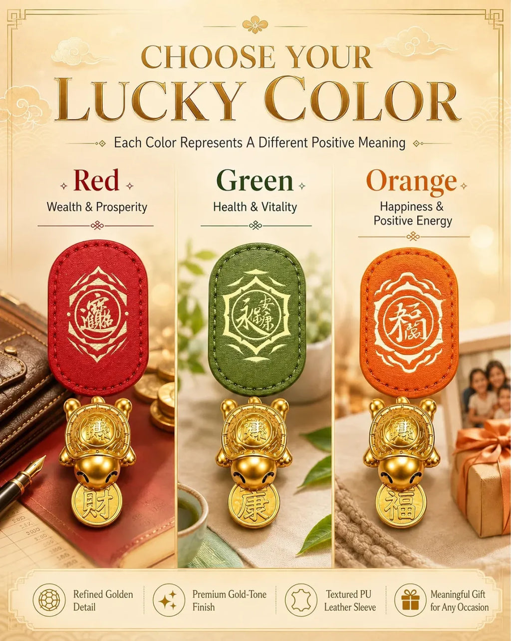 2026 Golden Turtle Charm – Bites onto Luck Never Lets Go