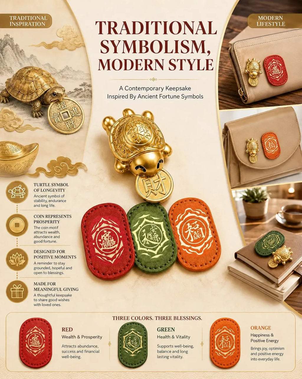 2026 Golden Turtle Charm – Bites onto Luck Never Lets Go