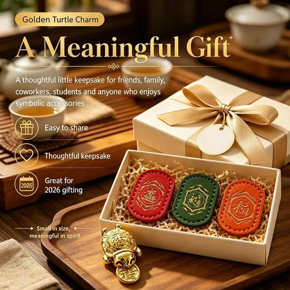 2026 Golden Turtle Charm – Bites onto Luck Never Lets Go