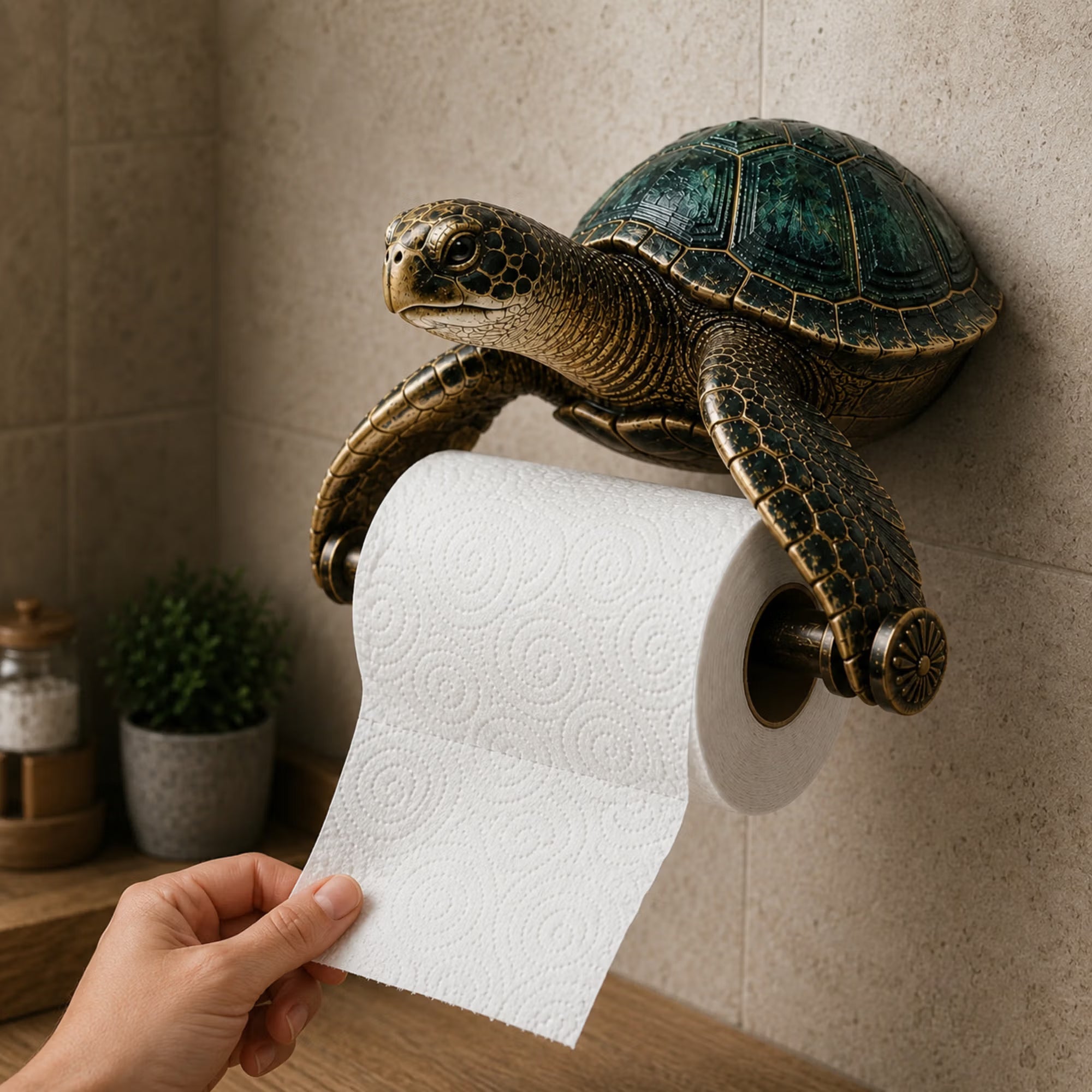 🌊 Ocean Guardian Toilet Paper Holder with Turtle/Shark/Octopus Design
