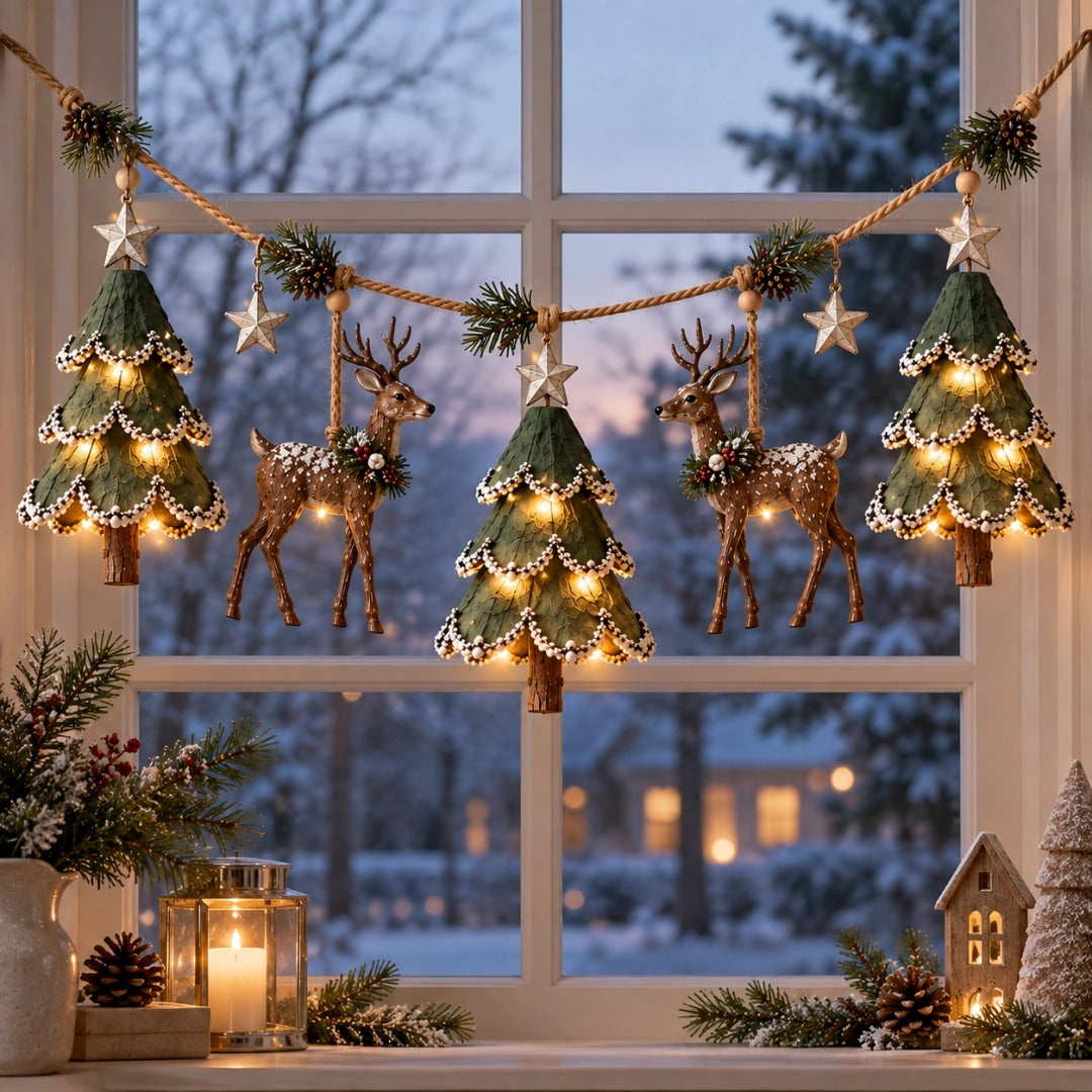🔥LAST DAY 49% OFF ✨ Enchanted Lighted Woodland Christmas Garland