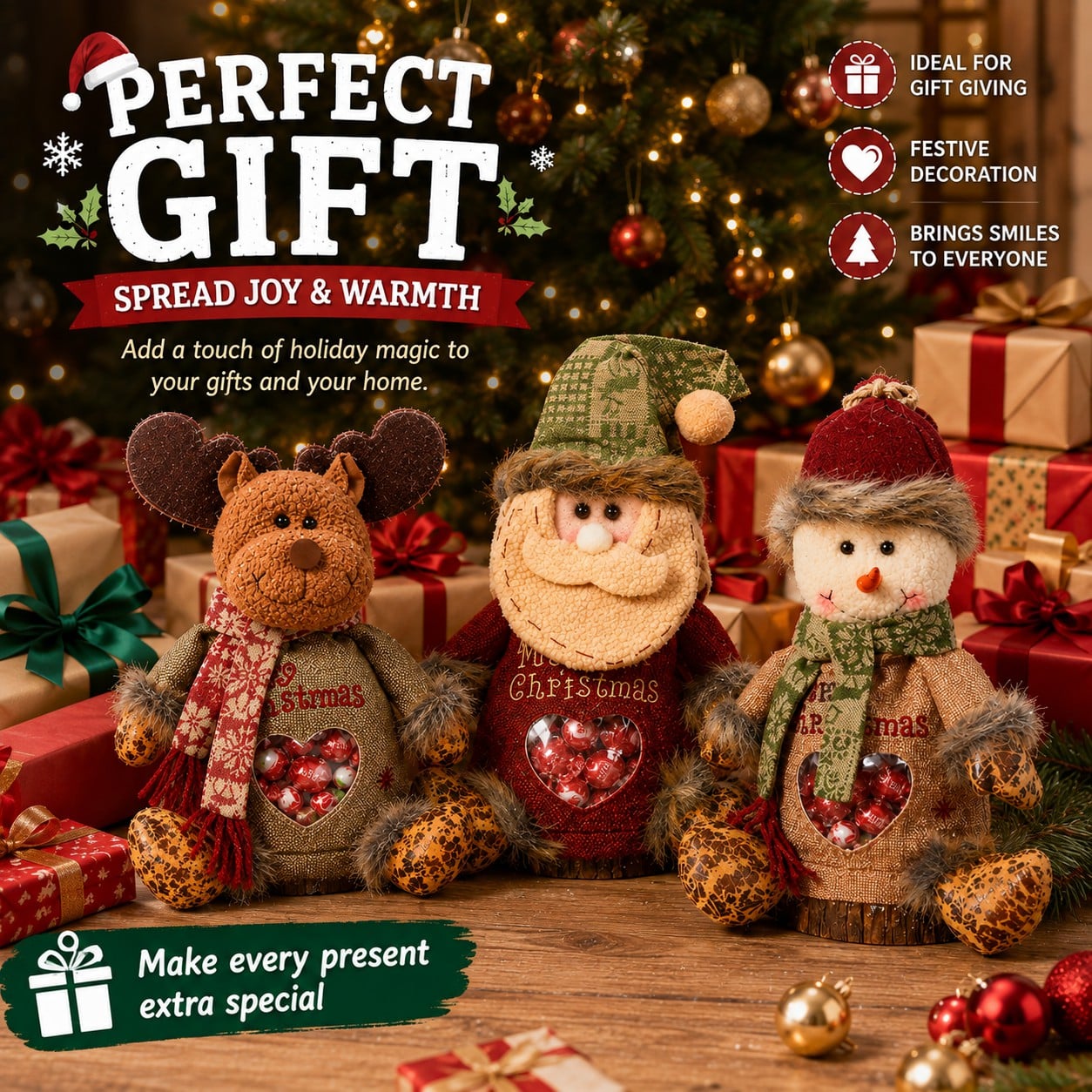 🎄🎁 Christmas Gift Bag Set — large, reusable, and ready to spread festive cheer