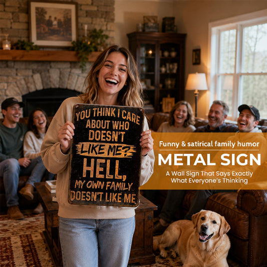 Funny And Satirical Family Humor Metal Sign