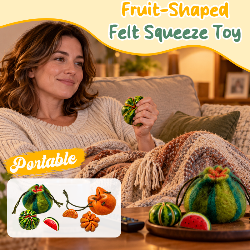 🍊🧲 Fruit-Shaped Magnetic Squeeze Toy (Free Felt Bag Included)