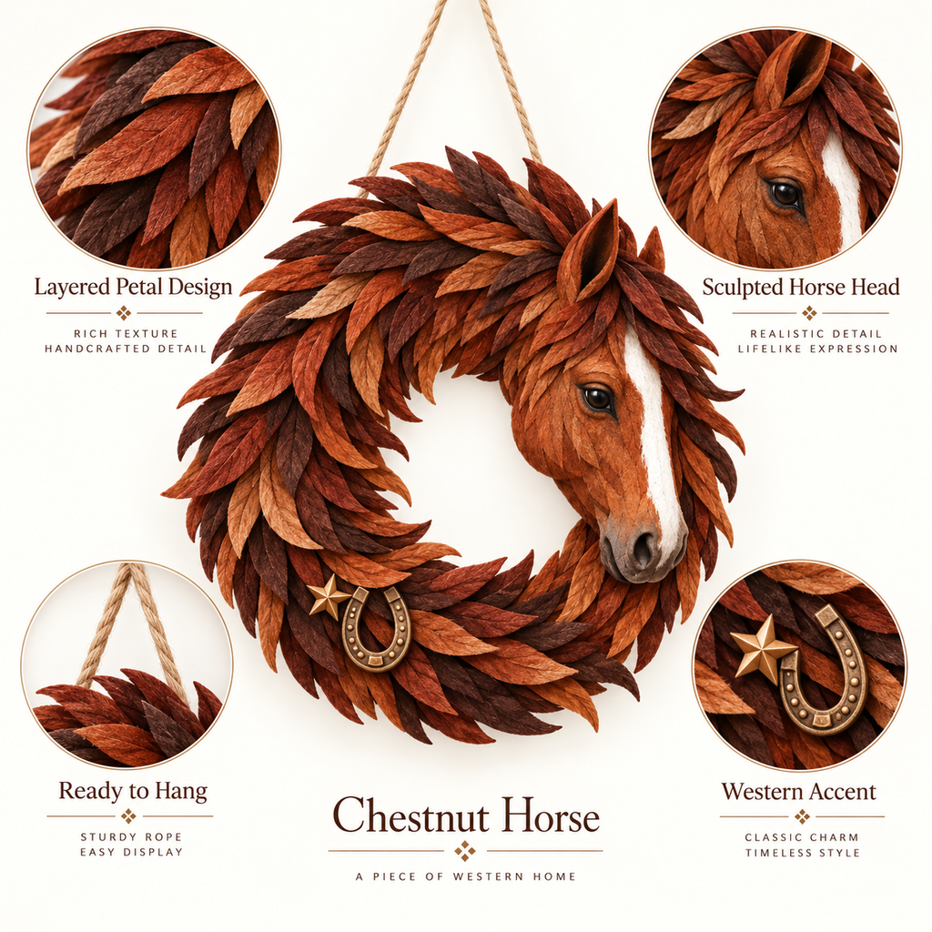 🐴🤎Rustic Horse Head Wreath – Western Farmhouse Wall & Door Decor