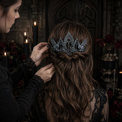 🖤👑 Gothic Gargoyle Cathedral Crown Hair Accessory