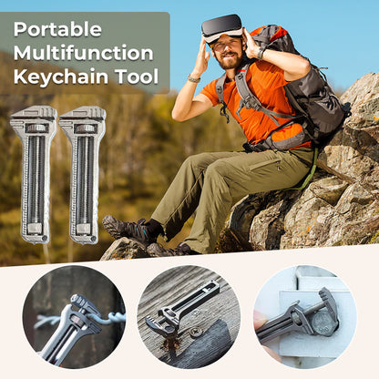 Portable Multifunction Keychain Tool Combines a Cutter, Screwdriver, and Everyday Utility Functions for Camping and Daily Use