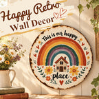 Happy Little World Vintage Metal Wall Sign ✨ Retro Cottage Home Decor