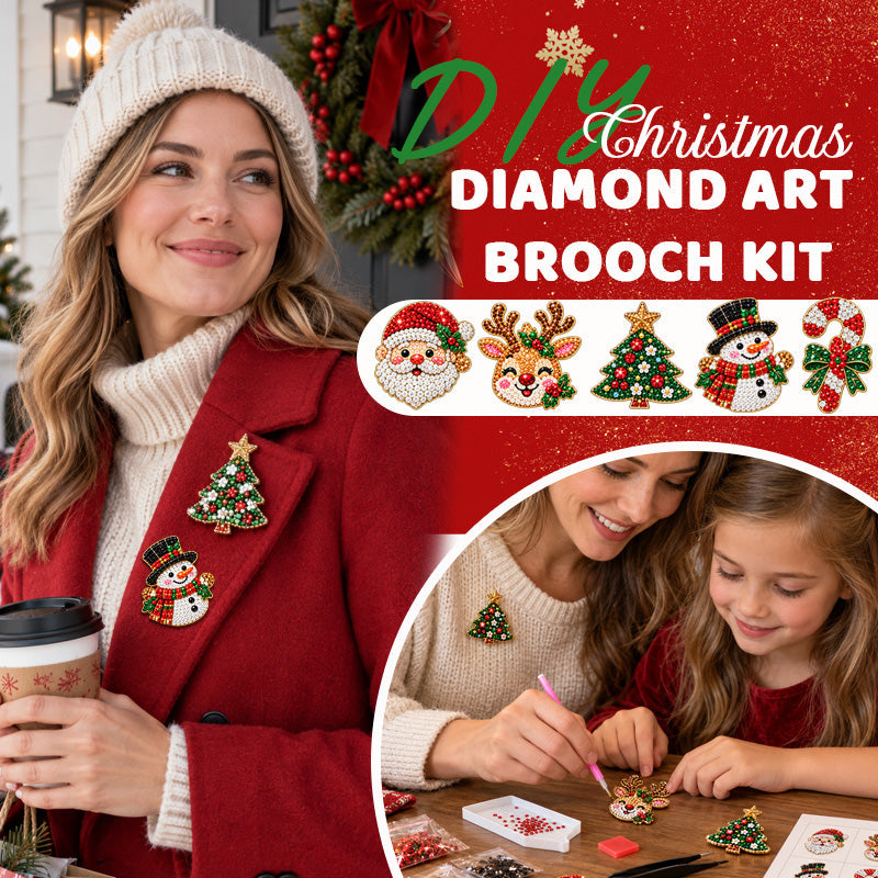 🎁 DIY Diamond Painting ☃️ Christmas Brooch Kit