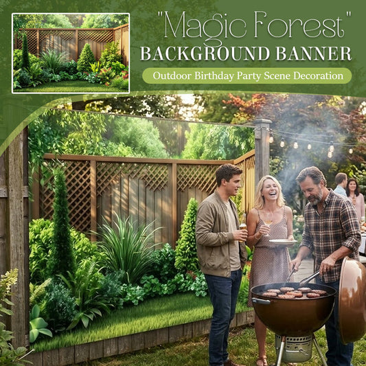 🌲🌸 Turn your garden into a magical woodland – one banner, endless allure! ✨