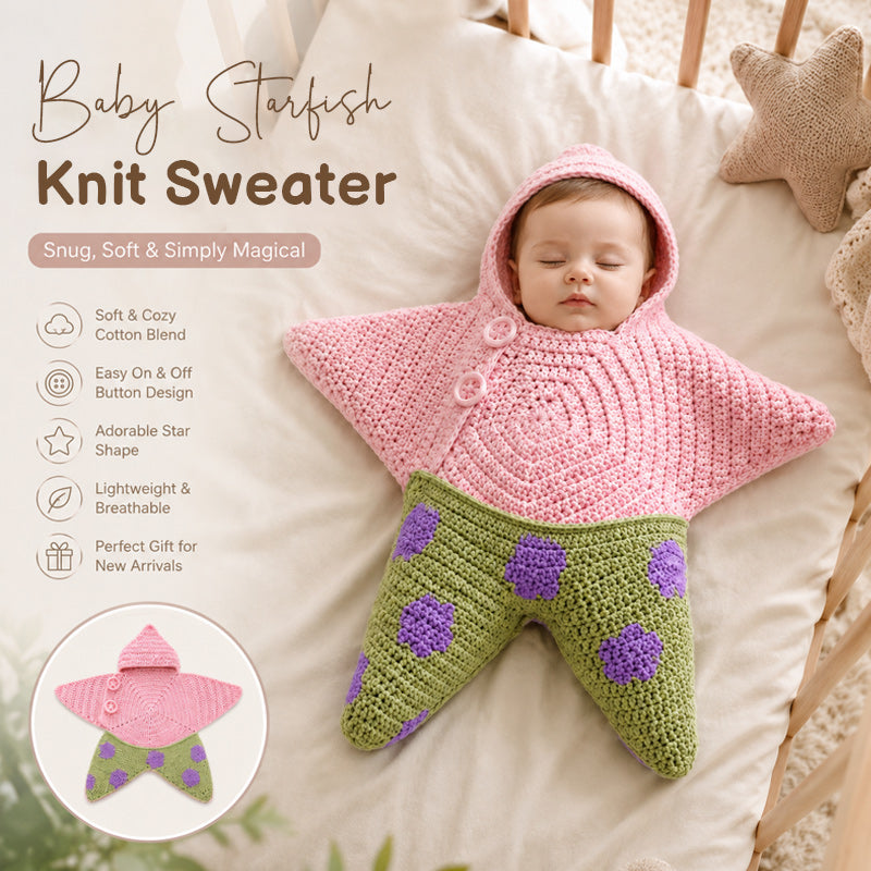 Star Knitted Baby Sleep Bag, Soft Warm Swaddle Blanket for Newborns, Cute Star Shape Sleeping Sack for Infants