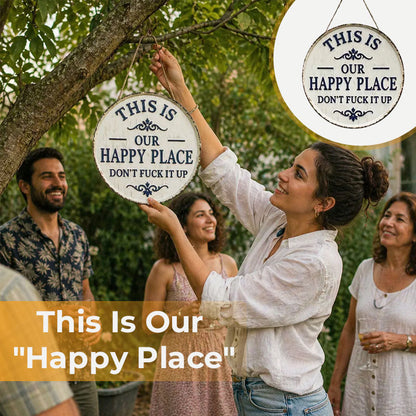 📢📢LAST DAY SALE 50% OFF✨Happy Place – Vintage Statement Metal Sign