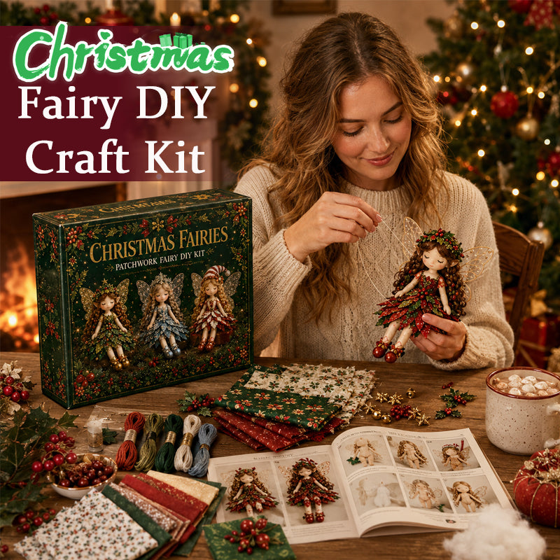Christmas Patchwork Fairy Sewing Kit – Set of 4 Dolls