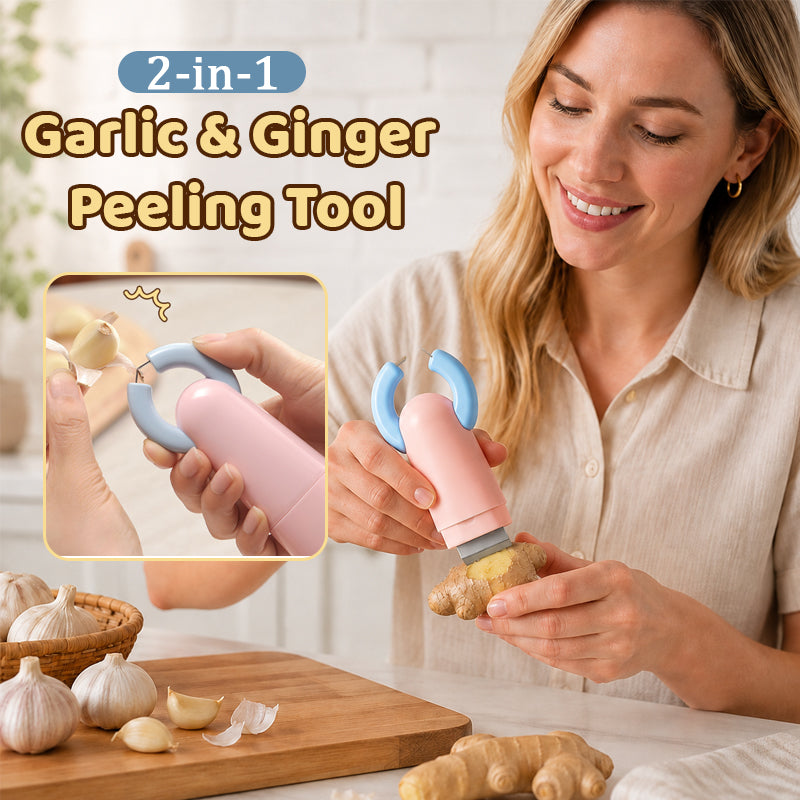 🧄 2-in-1 Garlic Peeler & Ginger Cleaner Tool