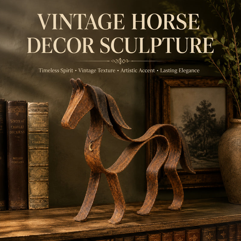 Vintage Metal Horse Sculpture – Rustic Equestrian Home Decor 🐎