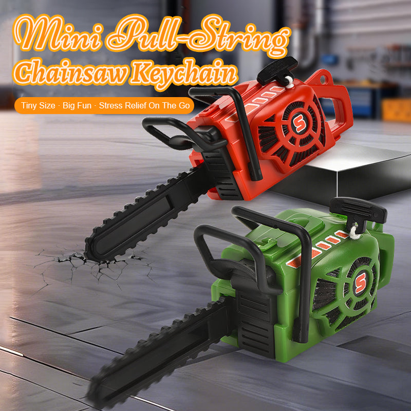 Mini Pull-String Chainsaw Keychain