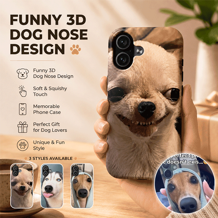 3D Dog Nose Phone Case – Squishy Funny Design