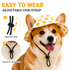 🐾 Pet Sun Hat – Adjustable Bucket Hat With Ear Openings & Chin Cord